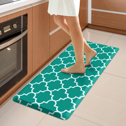 Blue Cushioned Anti-Fatigue Kitchen Mat