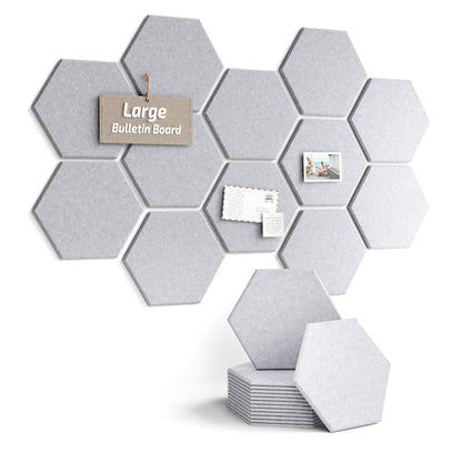 Blue Hexagon Felt Pin Board Tiles, 12 Pack