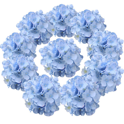 Silk Hydrangea Heads with Stems, Pack of 10