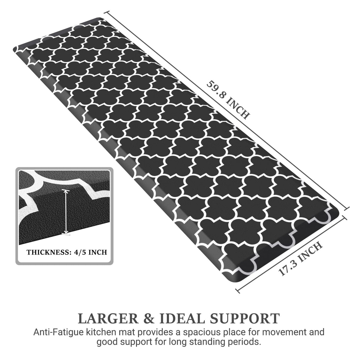 Blue Cushioned Anti-Fatigue Kitchen Mat