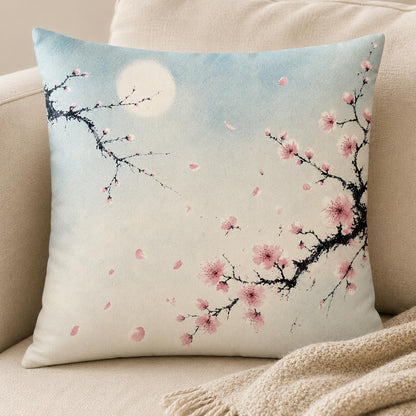 Blue Chinoiserie Bird and Peony Pillow Cover, 18x18