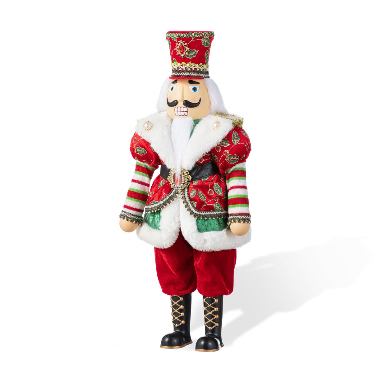 Blue Velvet Santa Figurine, 18 Inch