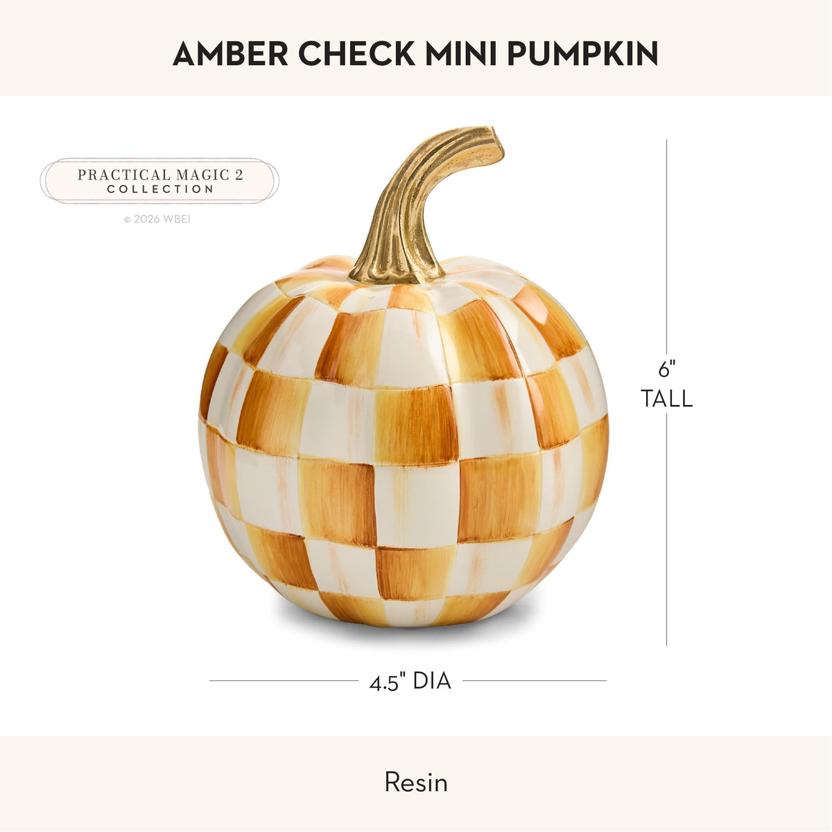 MacKenzie-Childs Resin Pumpkin, Royal Check