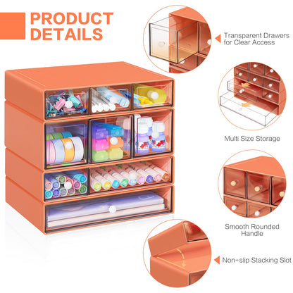 Blue 9-Drawer Desktop Storage Organizer