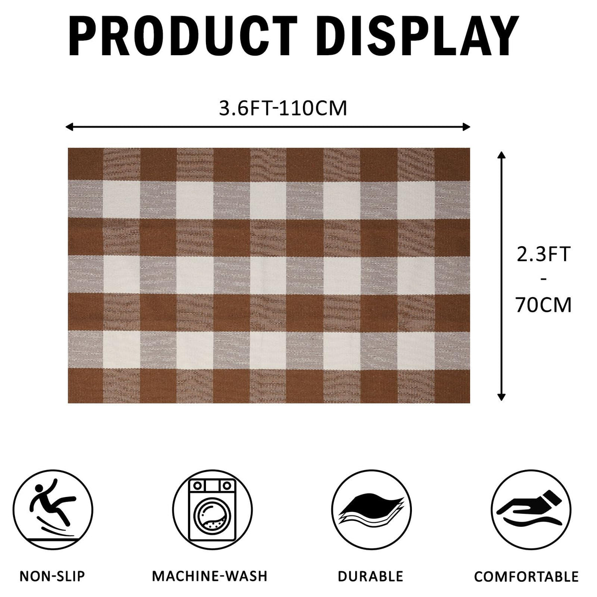 Blue Buffalo Plaid Outdoor Rug, 27.5x43