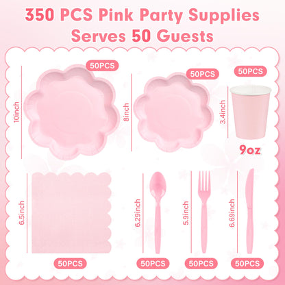 Blue and White Paper Tableware Set, Serves 50