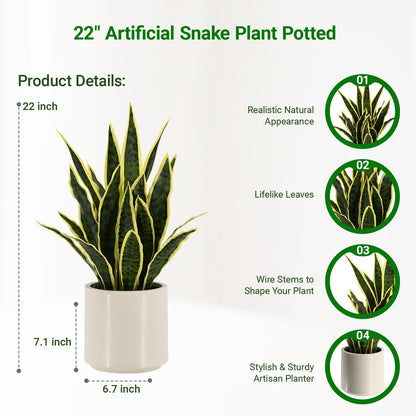 Faux White Orchid in Pot, 23 Inch