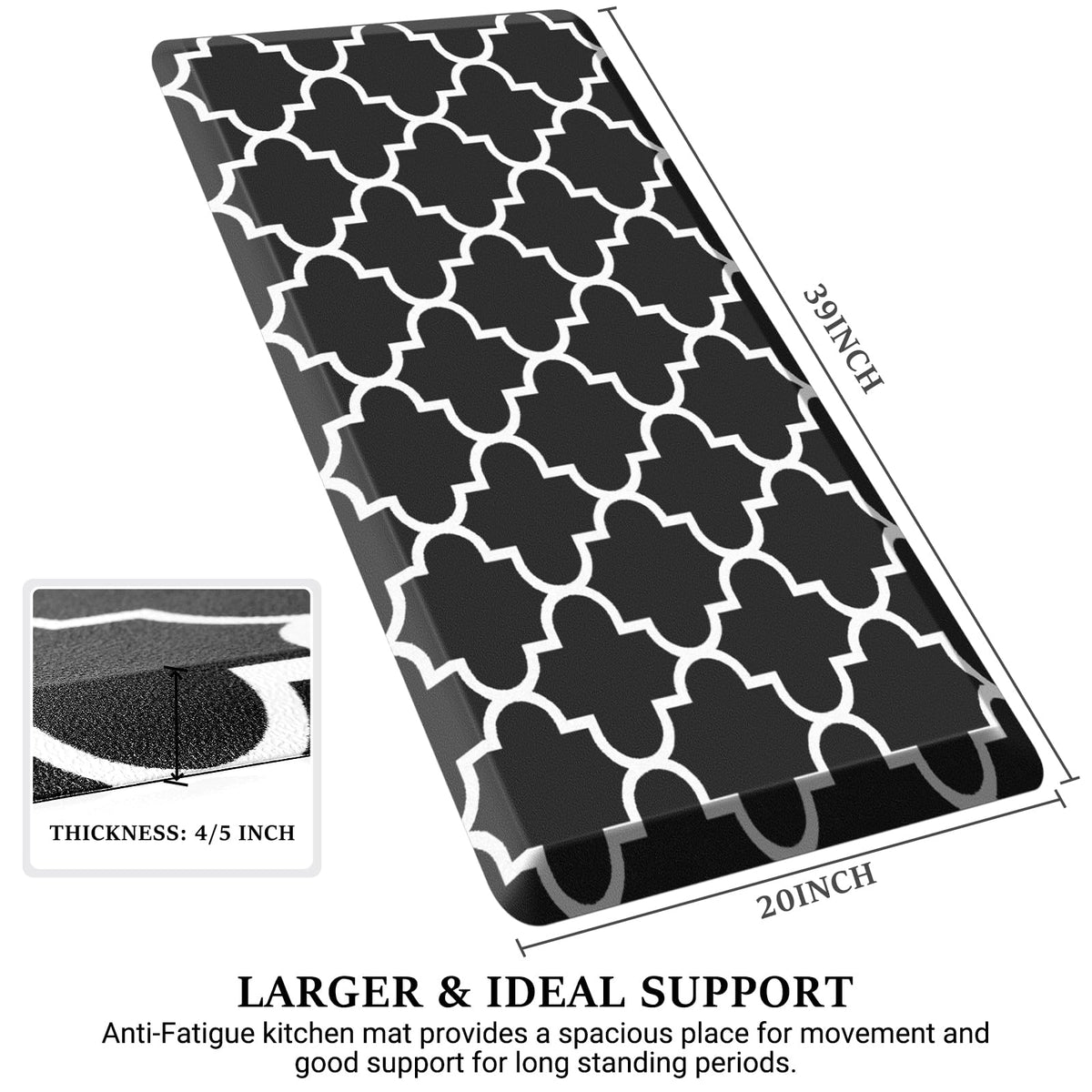 Blue Cushioned Anti-Fatigue Kitchen Mat