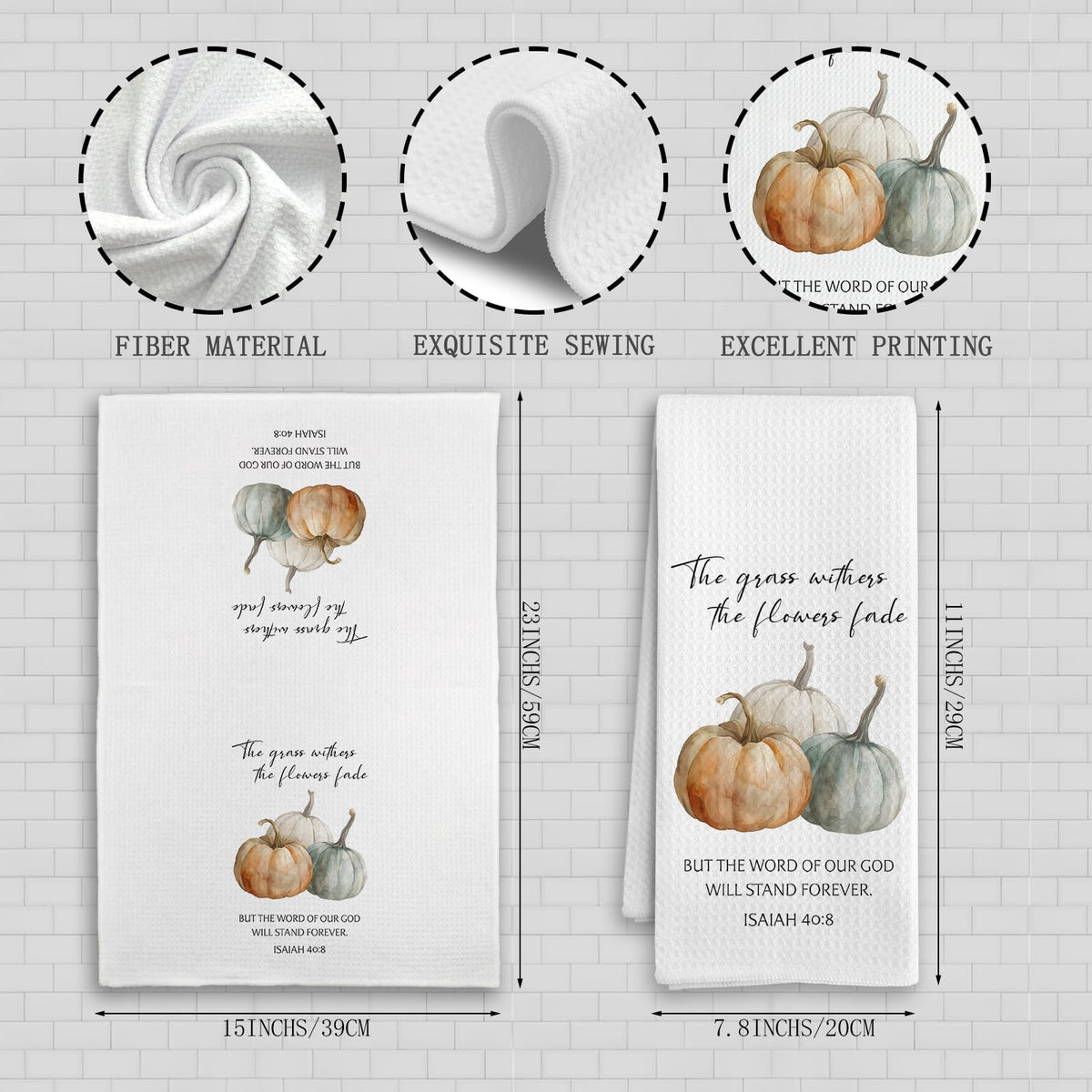 Chinoiserie Waffle Kitchen Towels, 16 x 24 Inch