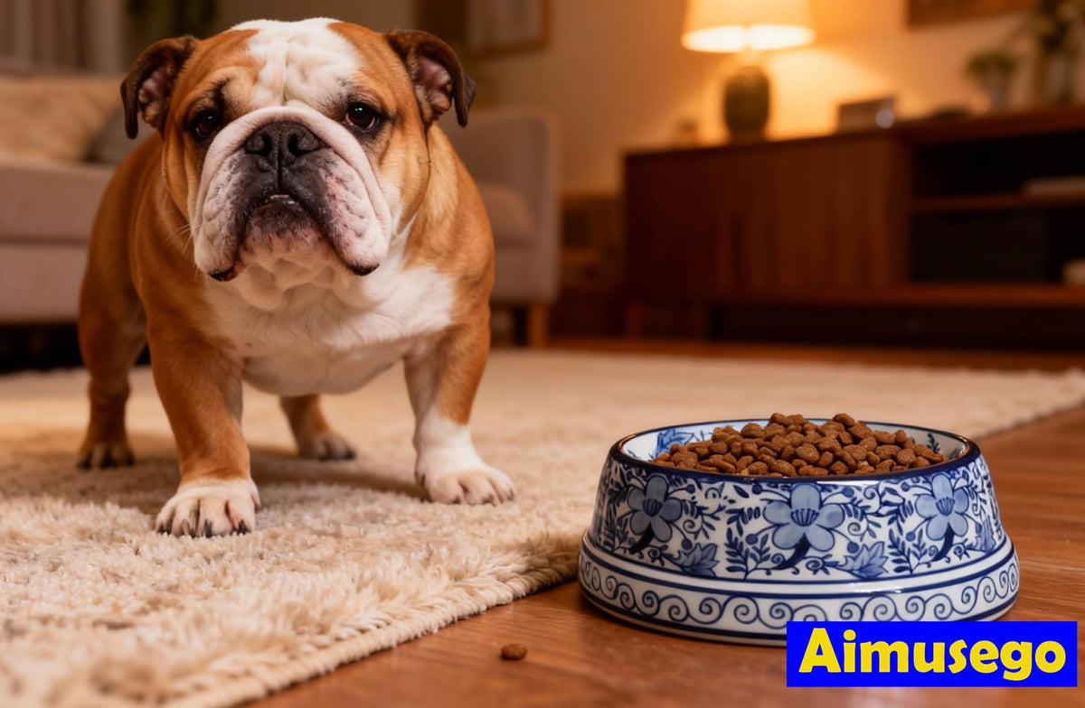 Hand-Painted Blue and White Ceramic Pet Bowl