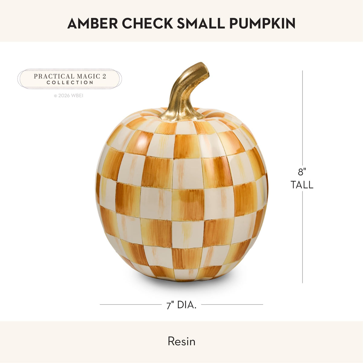 MacKenzie-Childs Resin Pumpkin, Royal Check