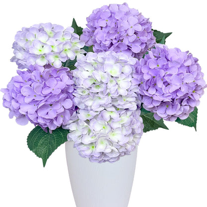 Blue Hydrangea Faux Flowers, 6 Stems