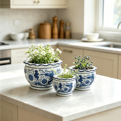 HakkaGirl Blue and White Chinoiserie Planters