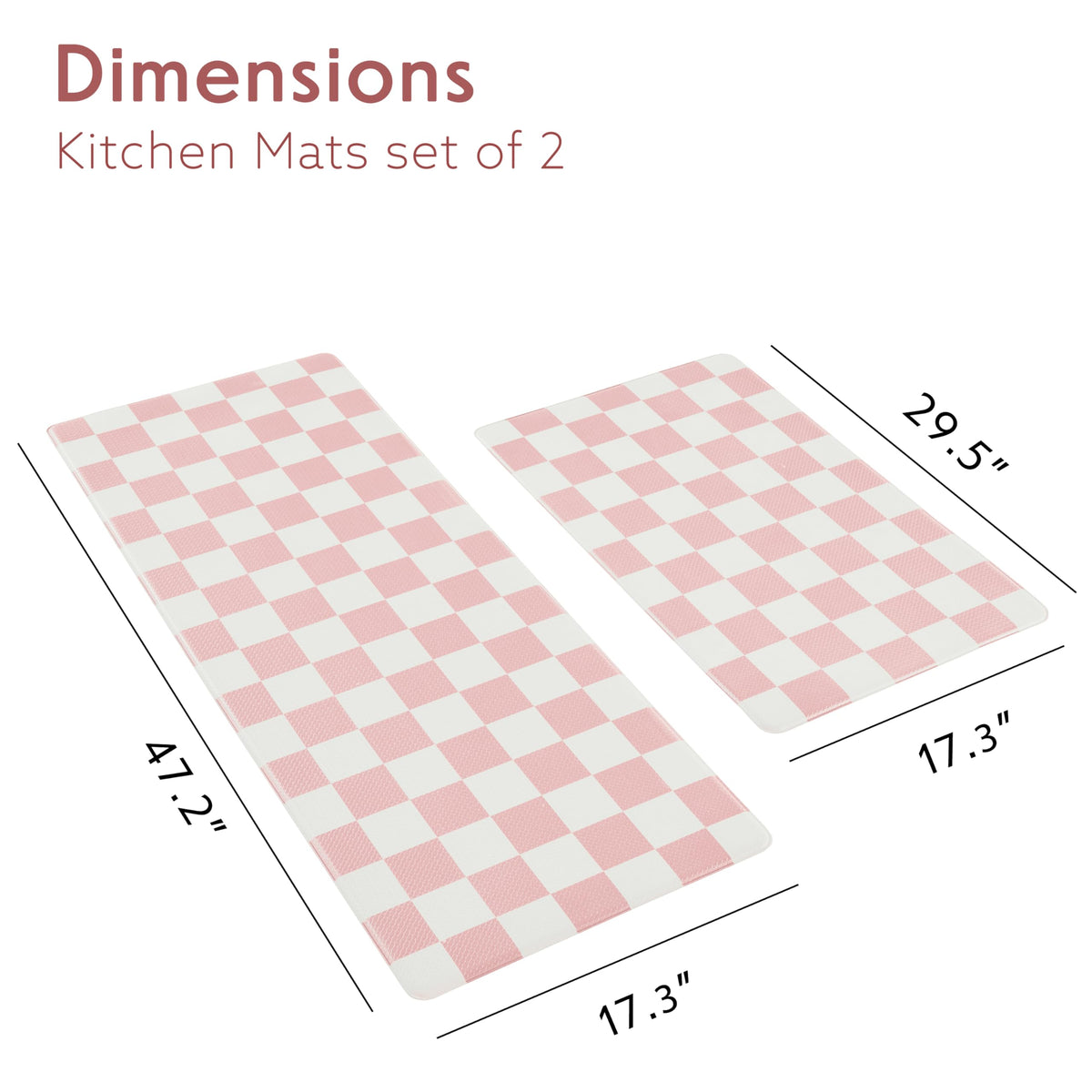 Navy Checkered Kitchen Mats, Set of 2
