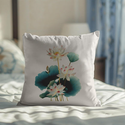 Blue Chinoiserie Bird and Peony Pillow Cover, 18x18