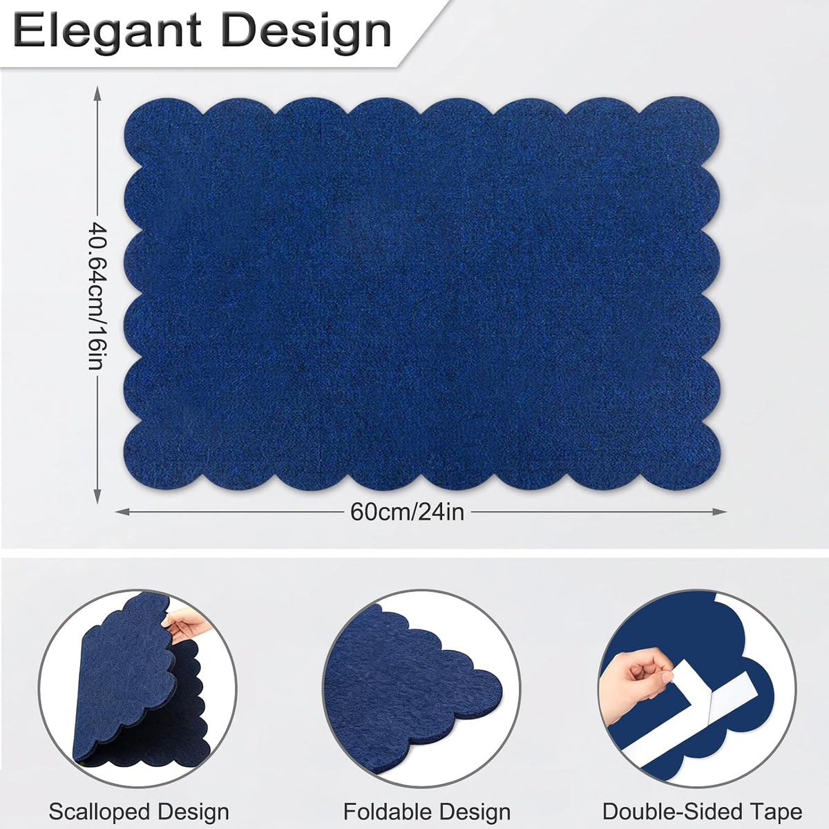 Dark Blue Scalloped Felt Bulletin Board
