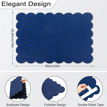 Dark Blue Scalloped Felt Bulletin Board