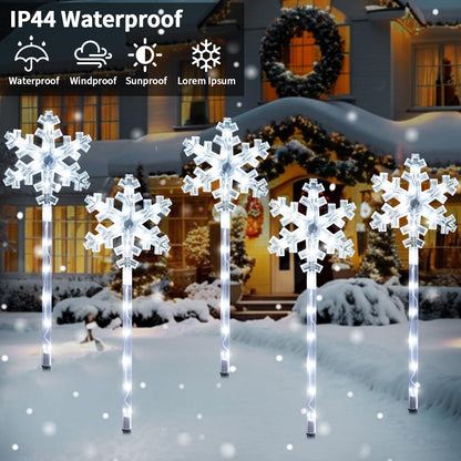 Solar Snowflake Pathway Lights, 10 Pack