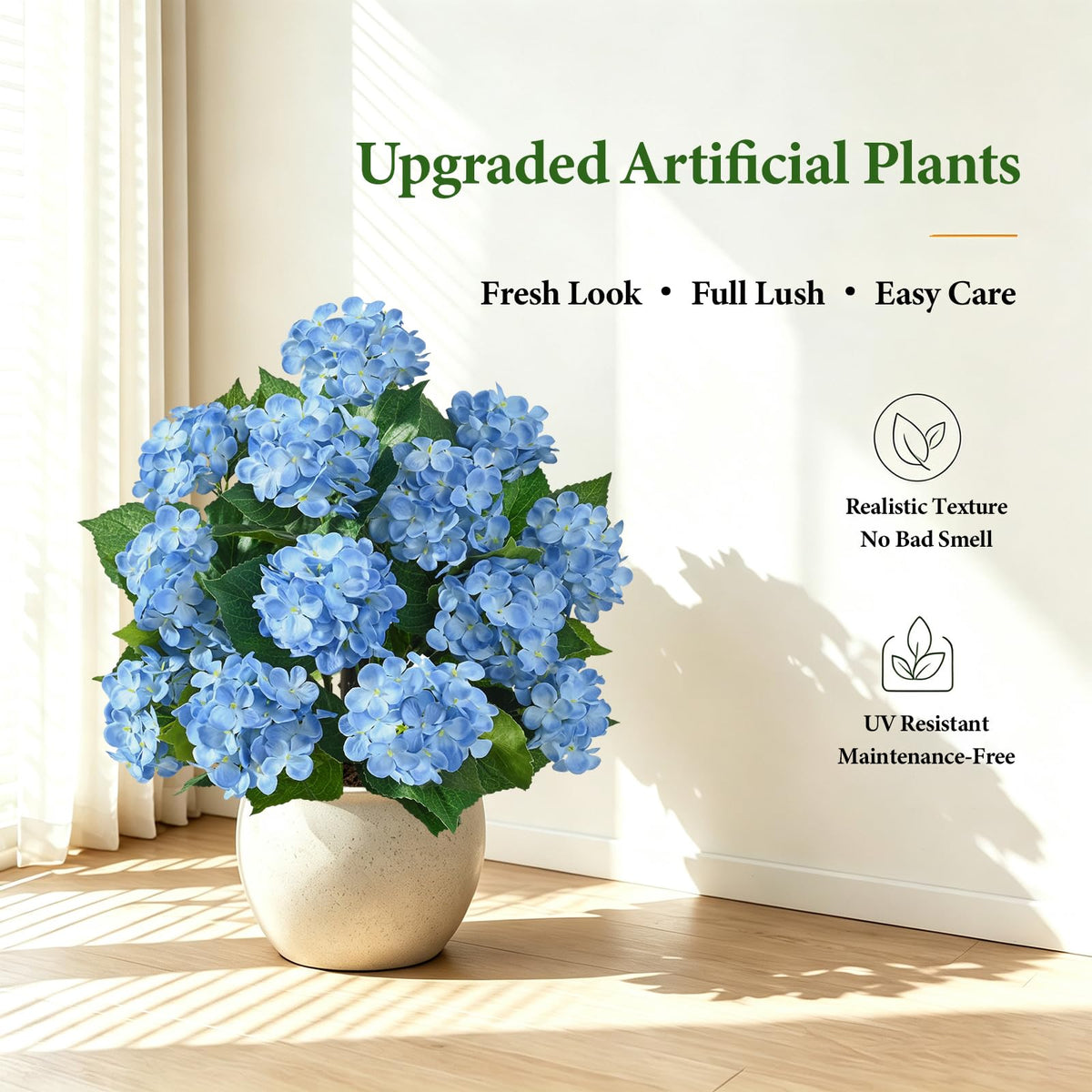 Real Touch Blue Hydrangea Faux Flowers