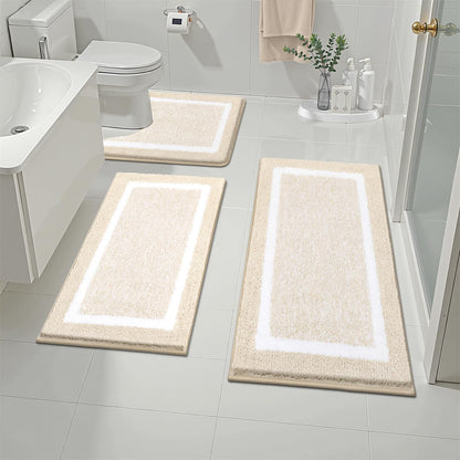 Shaggy Microfiber Bath Rug Set, 3 Piece