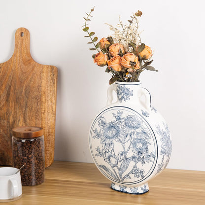 Large Blue and White Chinoiserie Vase