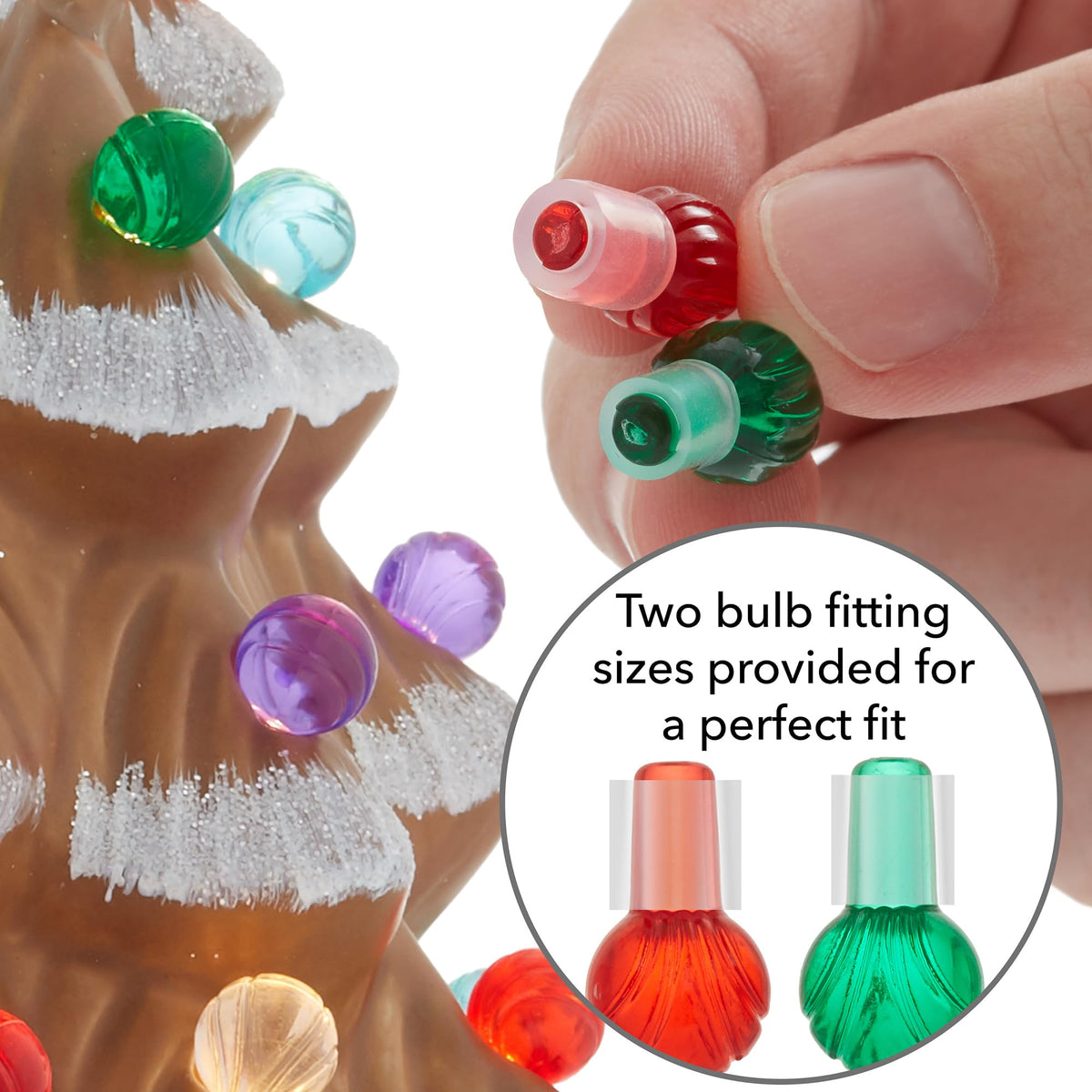 Hand Painted Ceramic Christmas Tree, 15 Inch Pre-Lit