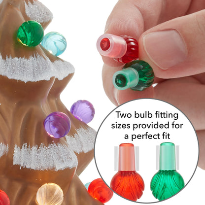 Hand Painted Ceramic Christmas Tree, 15 Inch Pre-Lit