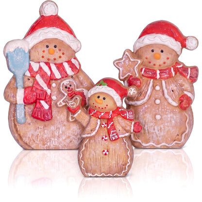 Chinoiserie Wooden Snowmen, Set of 3