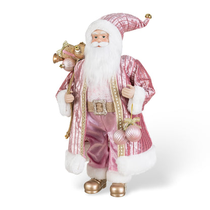 Blue Velvet Santa Figurine, 18 Inch