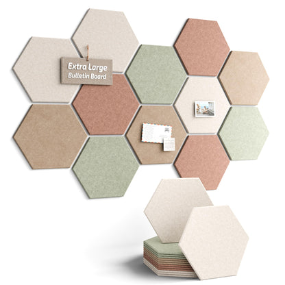 Blue Hexagon Felt Pin Board Tiles, 12 Pack