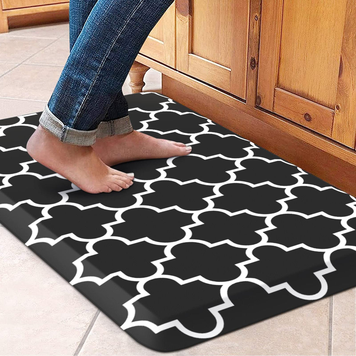 Blue Cushioned Anti-Fatigue Kitchen Mat