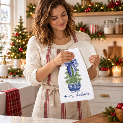 Chinoiserie Christmas Kitchen Hand Towels, 16x24 Inch