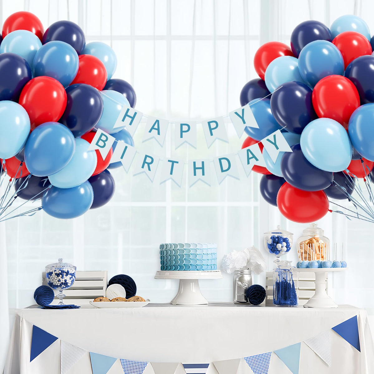 Blue and White Balloon Kit, 60 Pieces