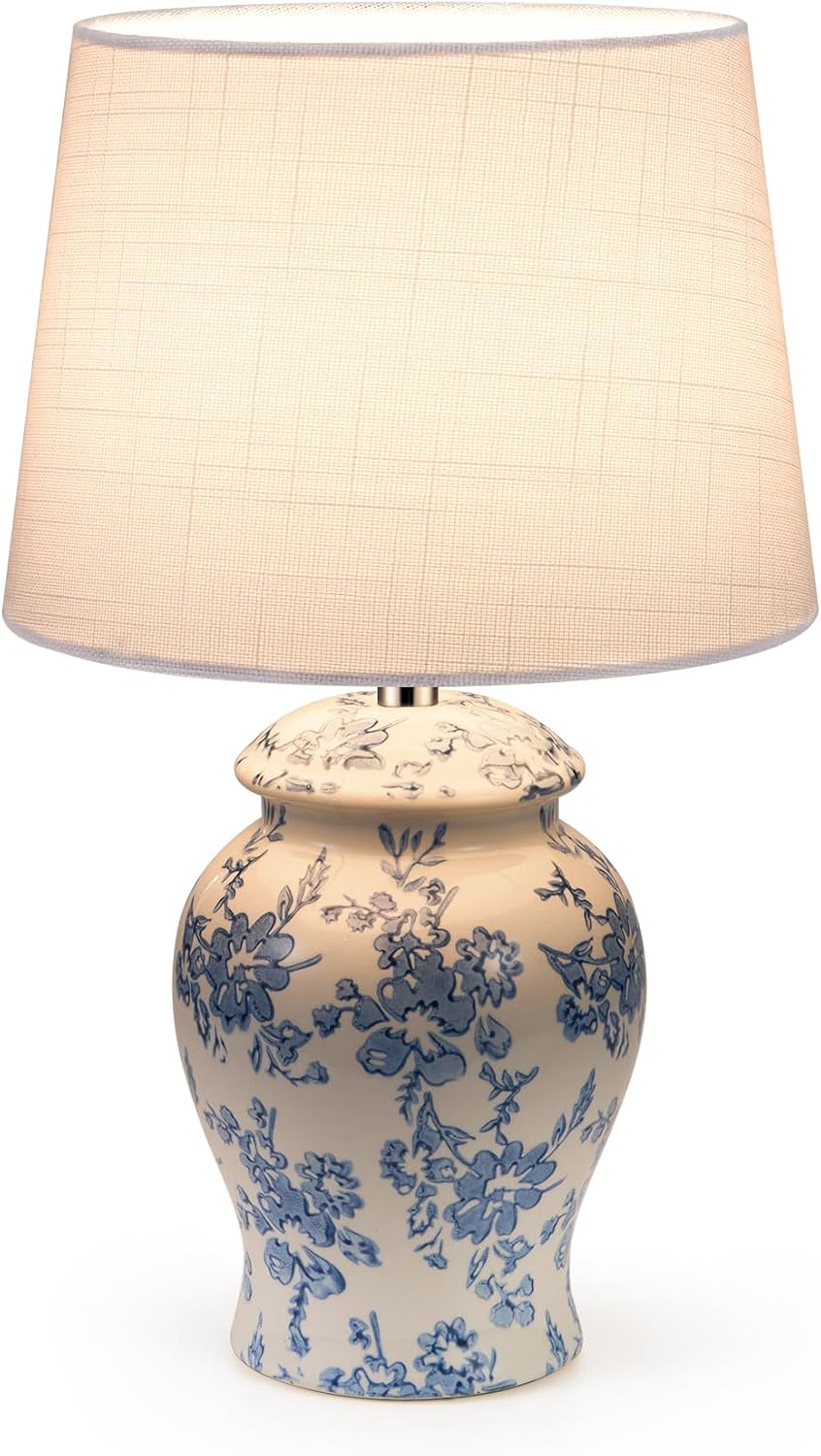 Cordless Ceramic Table Lamp, 13.6 Inch
