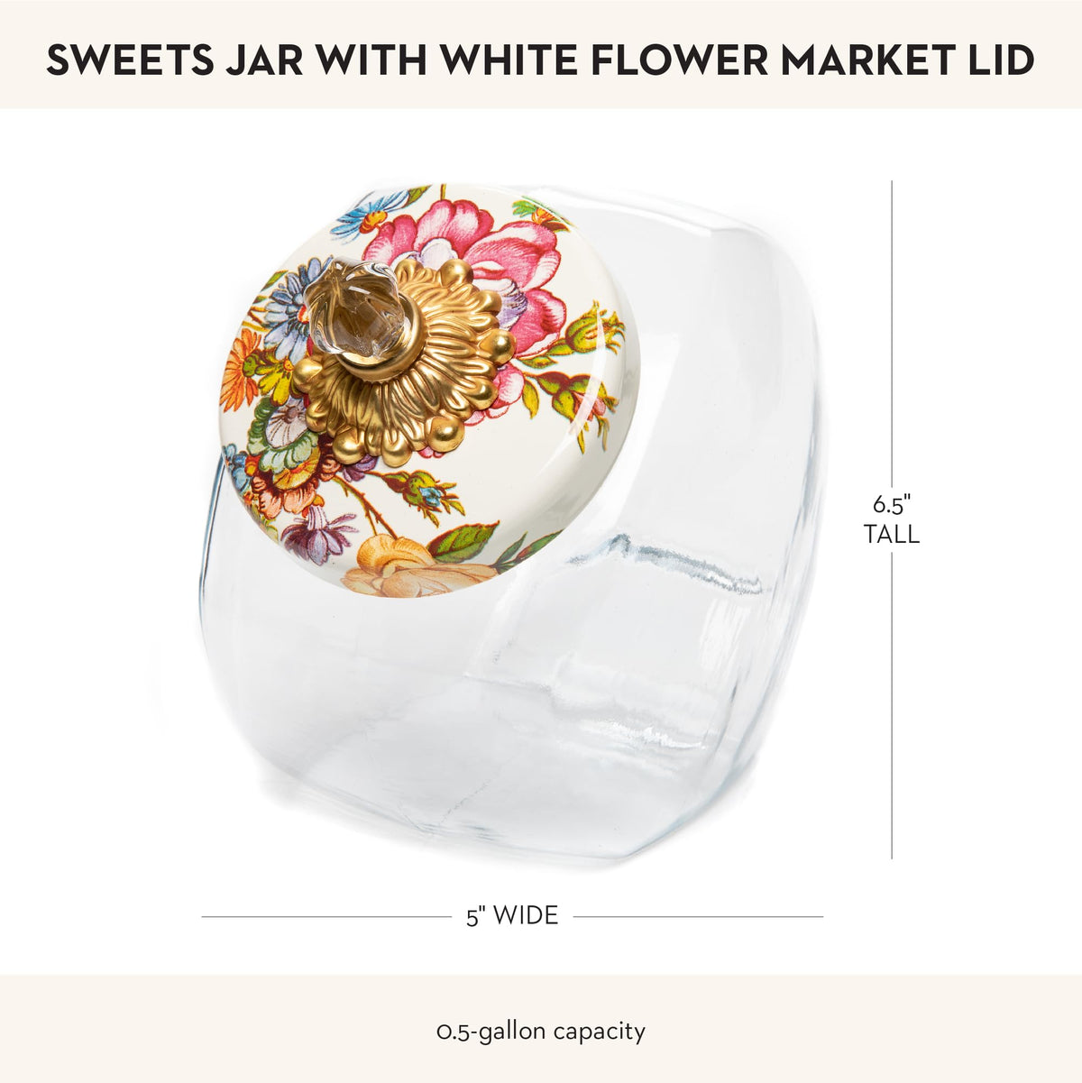 MacKenzie-Childs Glass Sweets Jar, Royal Check