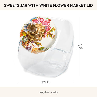 MacKenzie-Childs Glass Sweets Jar, Royal Check