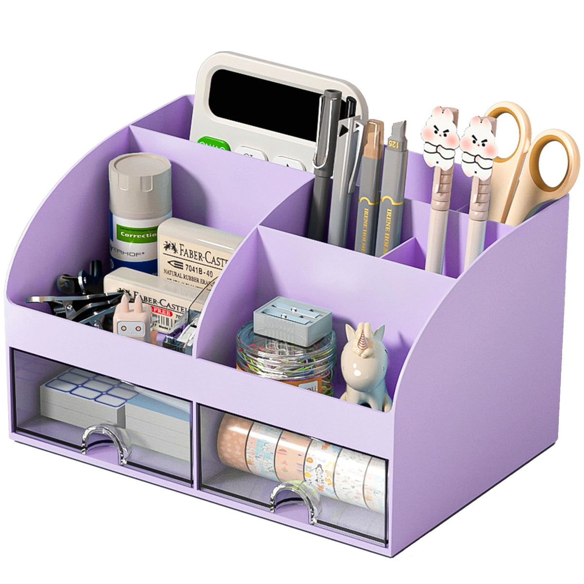 Blue Desk Organizer with 2 Drawers