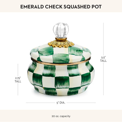 MacKenzie-Childs Enamel Squashed Pot, Royal Check