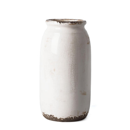 Victor & Teresa Rustic Blue and White Vase, 8"