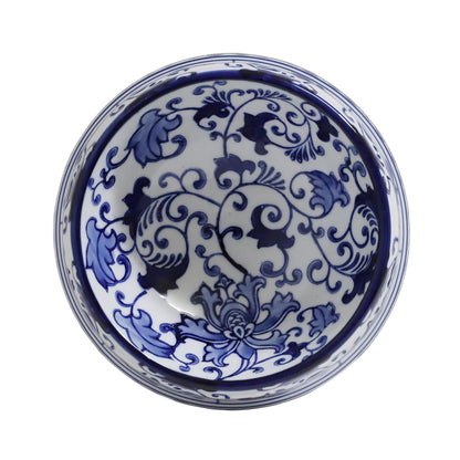 Hand-Painted Blue and White Ceramic Pet Bowl