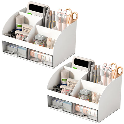 Blue Desk Organizer with 2 Drawers