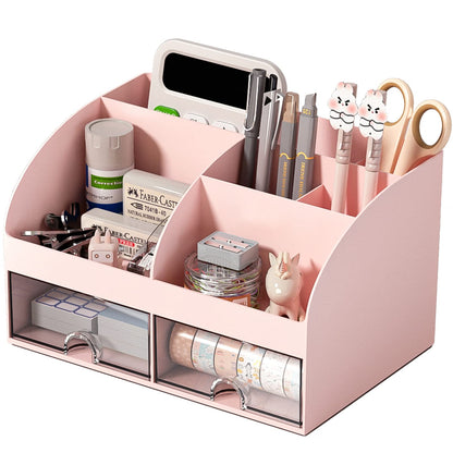 Blue Desk Organizer with 2 Drawers