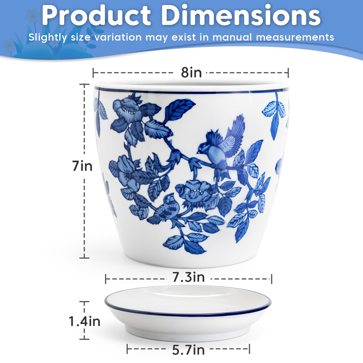 HakkaGirl Blue and White Chinoiserie Planters