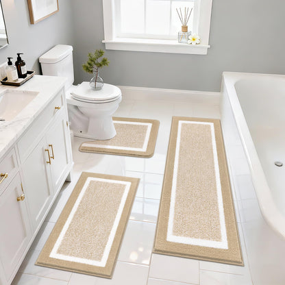 Shaggy Microfiber Bath Rug Set, 3 Piece