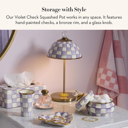 MacKenzie-Childs Enamel Squashed Pot, Royal Check