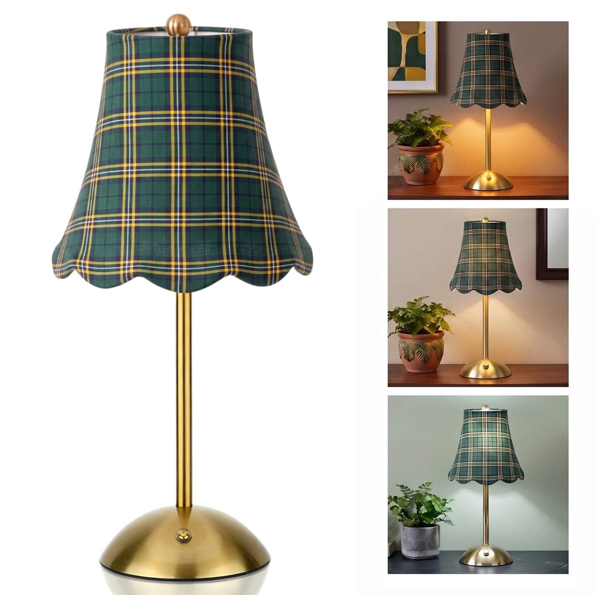 Blue Floral Cordless Table Lamp