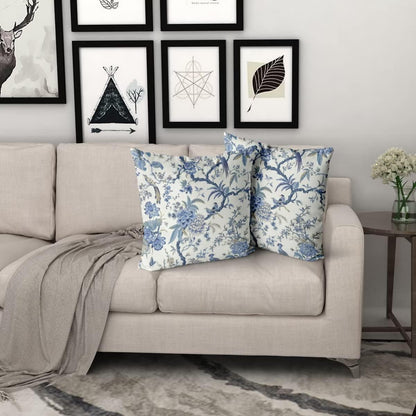 Blue and White Chinoiserie Pillow Covers, 18x18, Set of 2