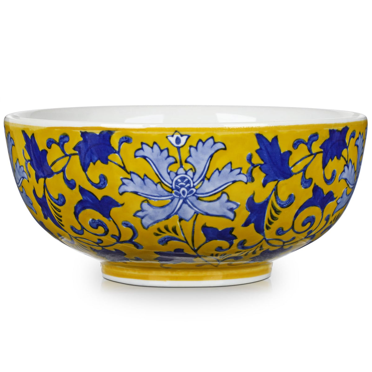 Blue and White Chinoiserie Bowl Planter, 9 Inch