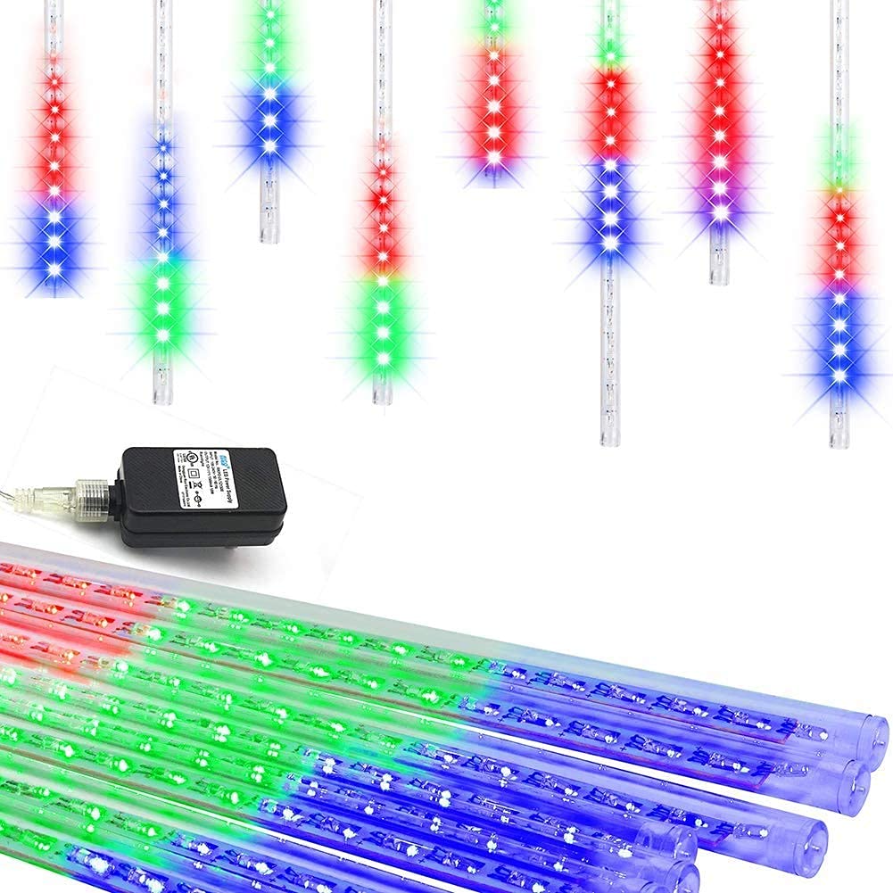 Blue Meteor Shower Christmas Lights, 8 Tubes