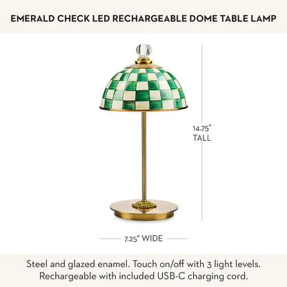 MacKenzie-Childs LED Dome Table Lamp, Sky Check
